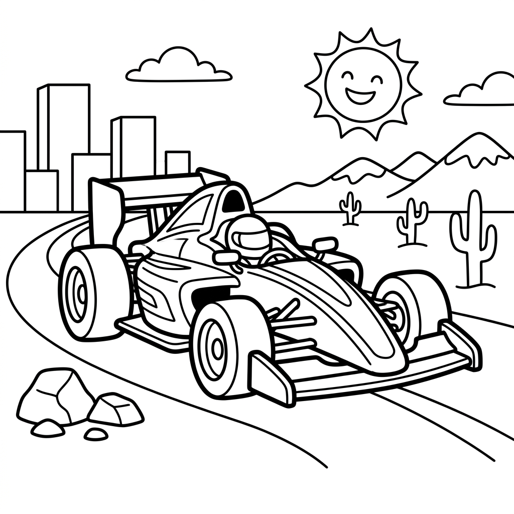 Formula 1 Race Car Coloring Page