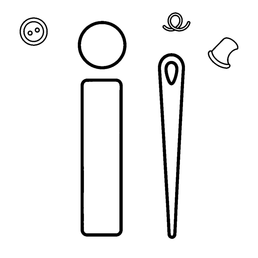 Letter İ and a thin Needle coloring page