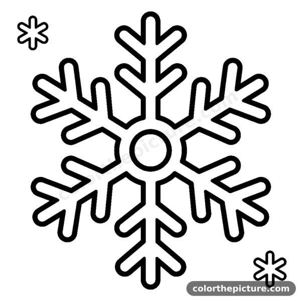 A single big snowflake up close coloring page