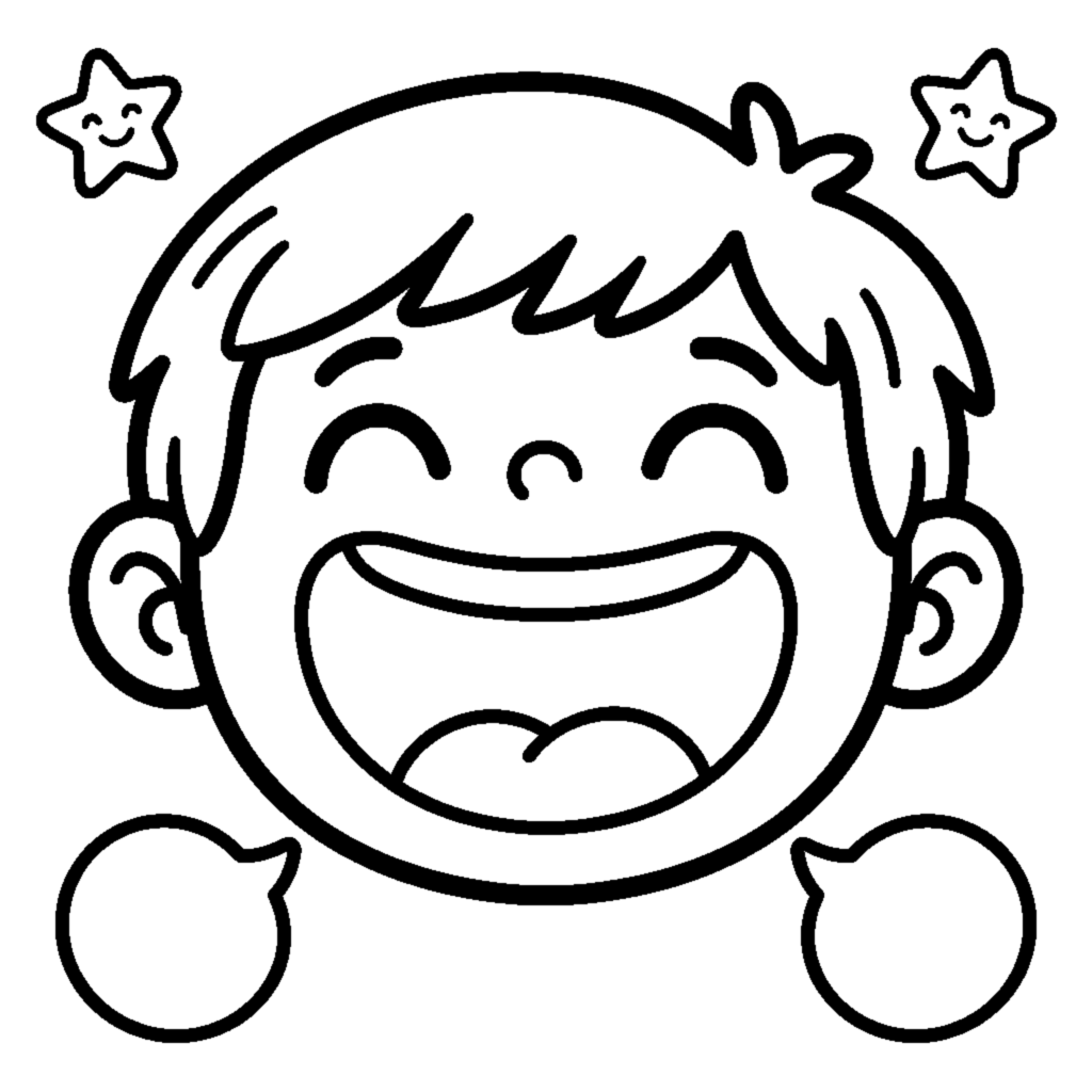 Laughing Child with a Big Open Mouth coloring page