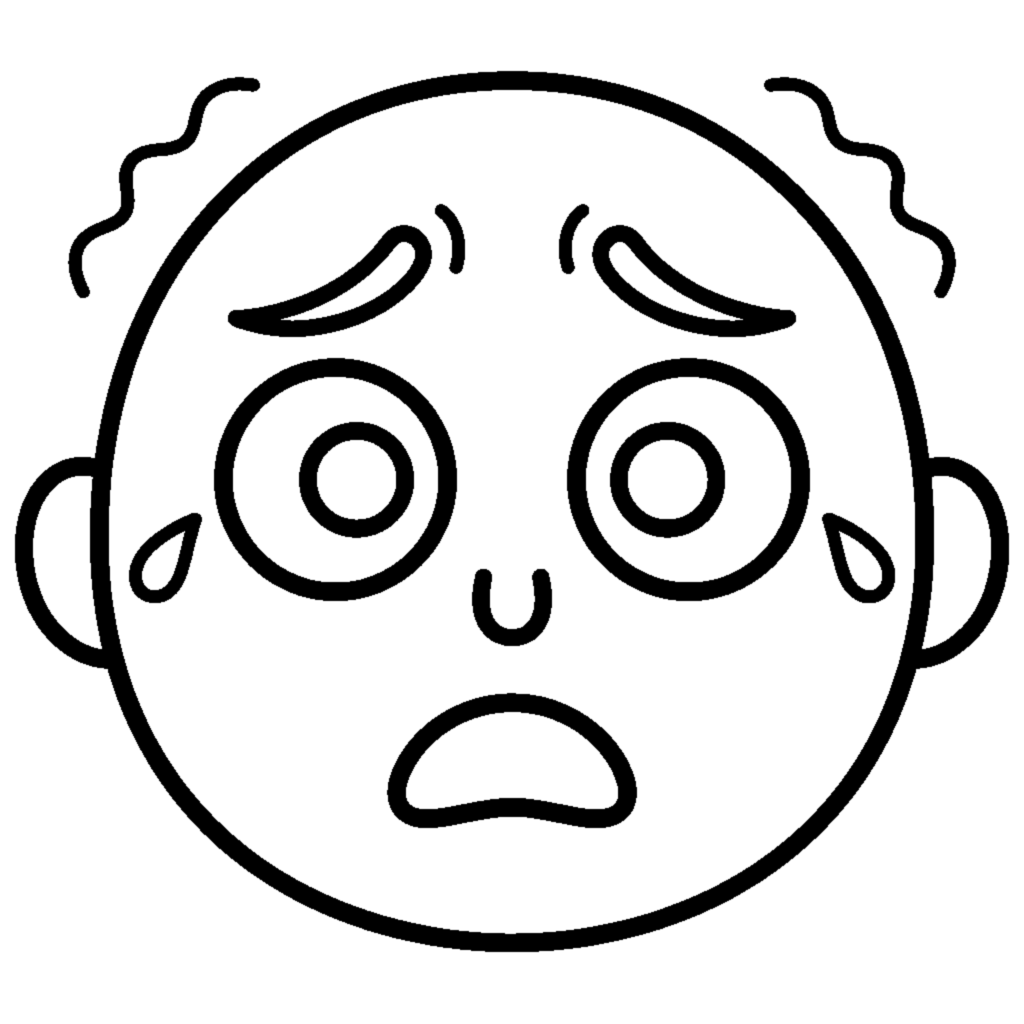 Scared Face Expression - Big Round Eyes coloring page