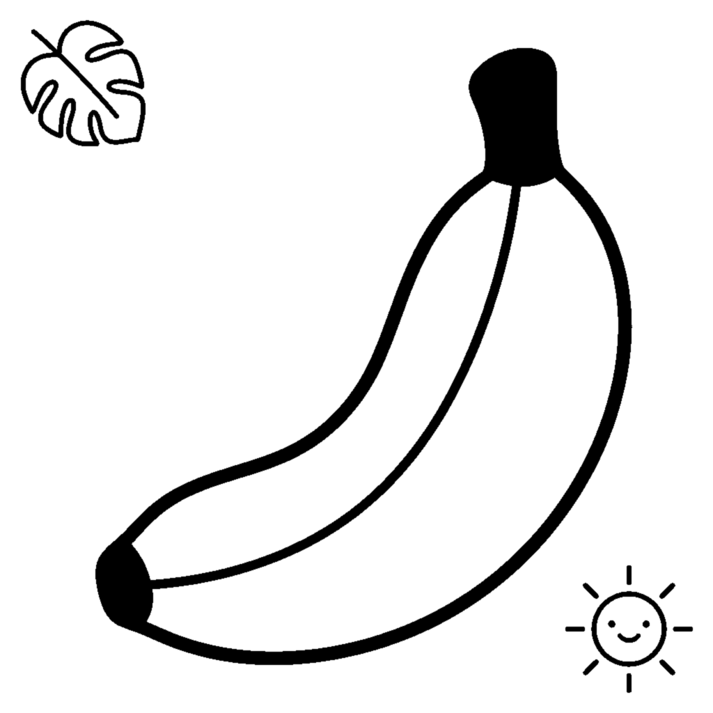 Banana with Thick Lines coloring page