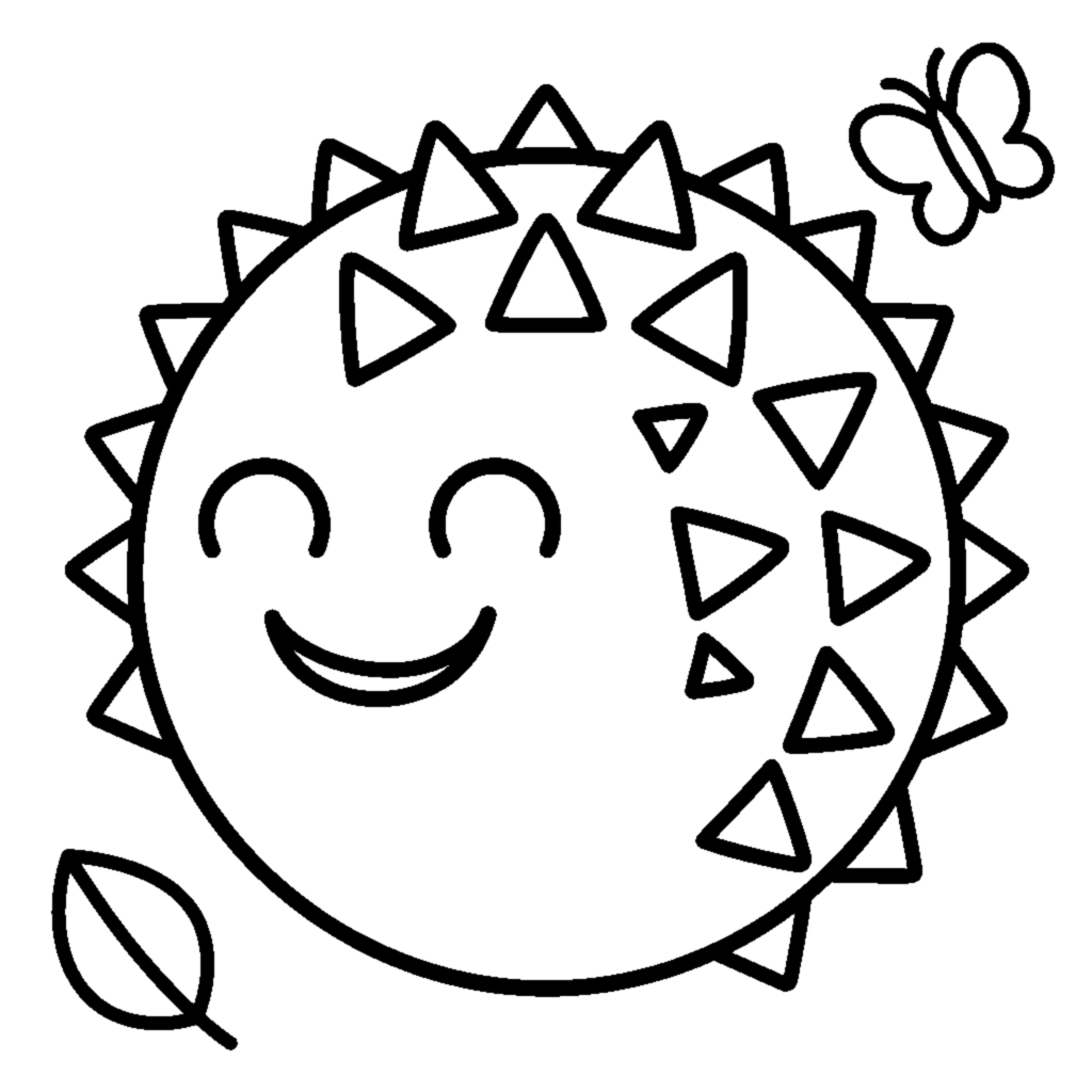 Big Smiling Round Hedgehog coloring page