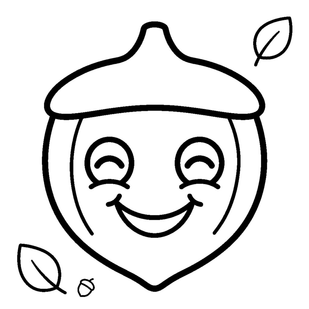 Big smiling nut coloring page
