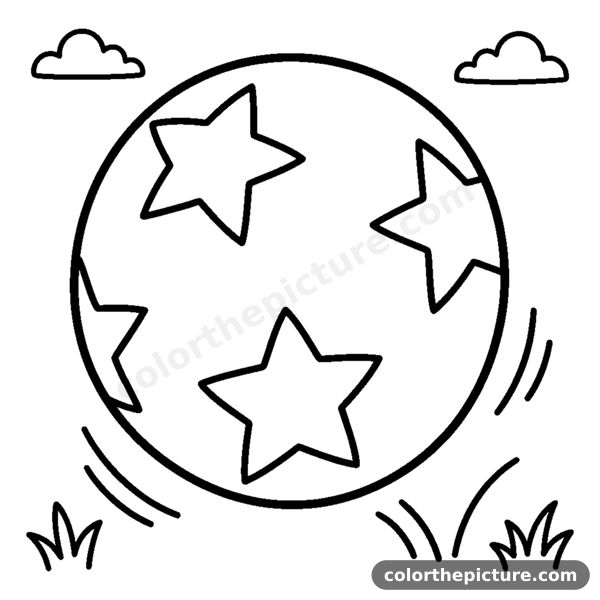 Bouncy ball with stars coloring page