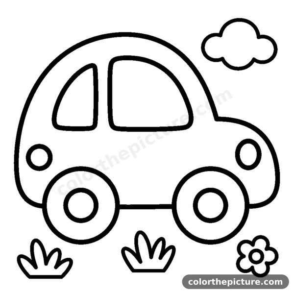 Little toy car coloring page