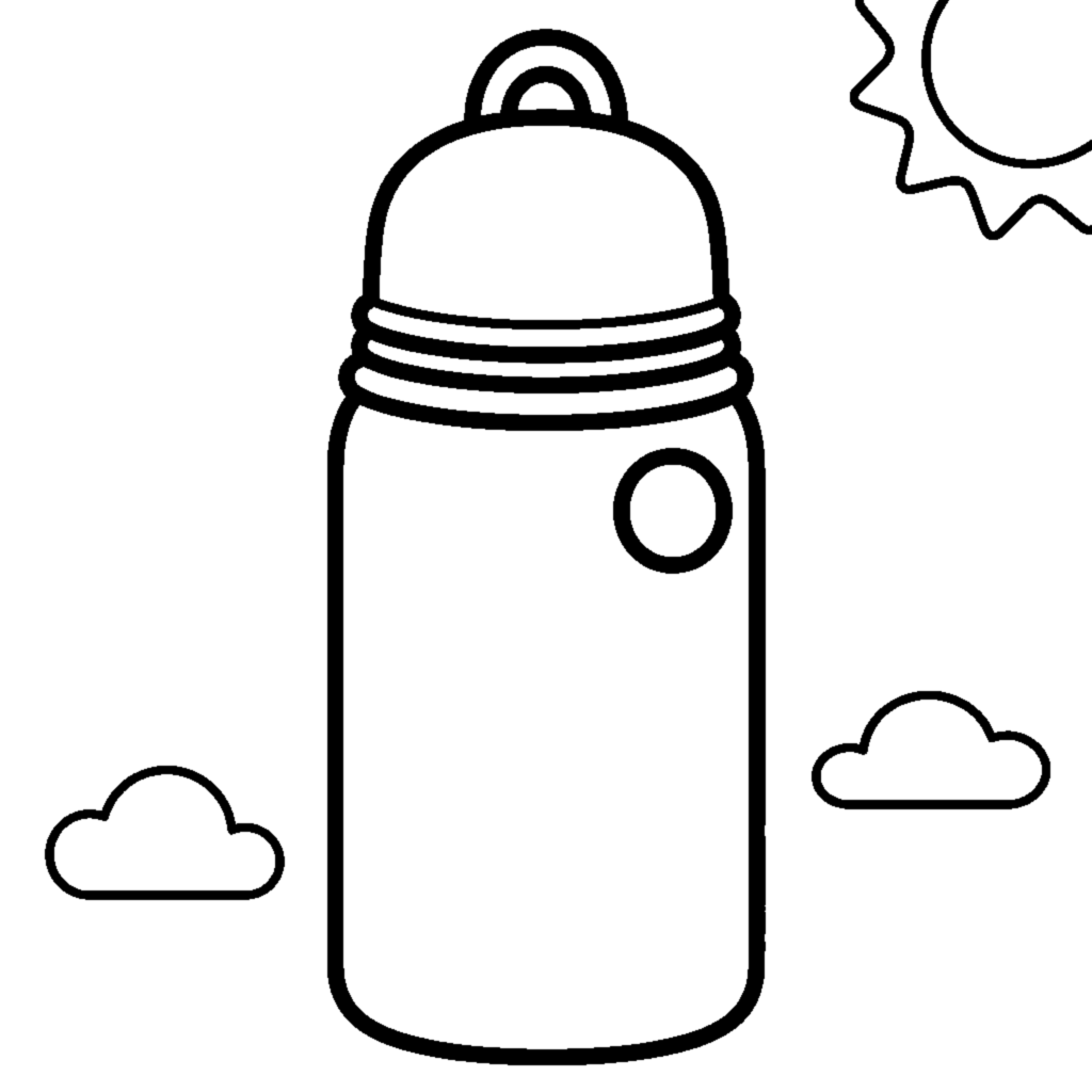 Thermos with a lid coloring page