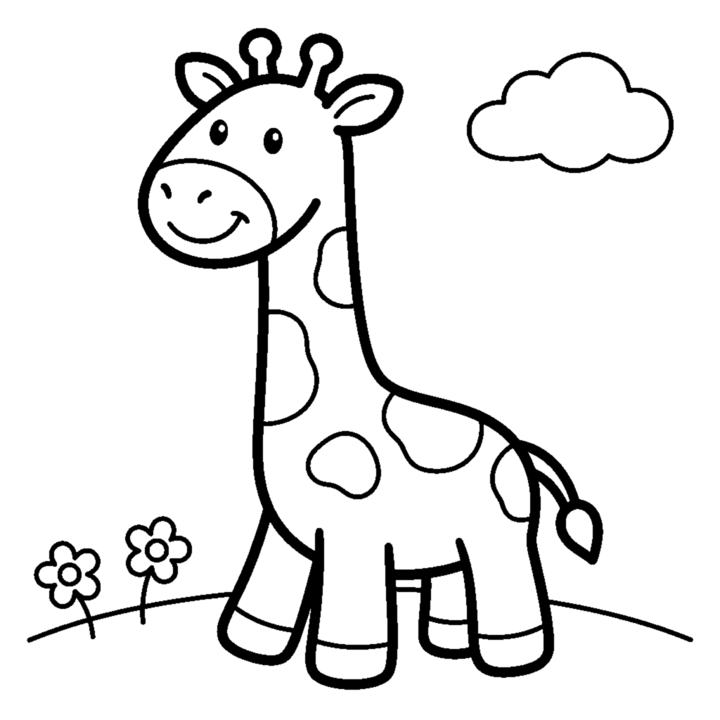 Cute toy giraffe coloring page