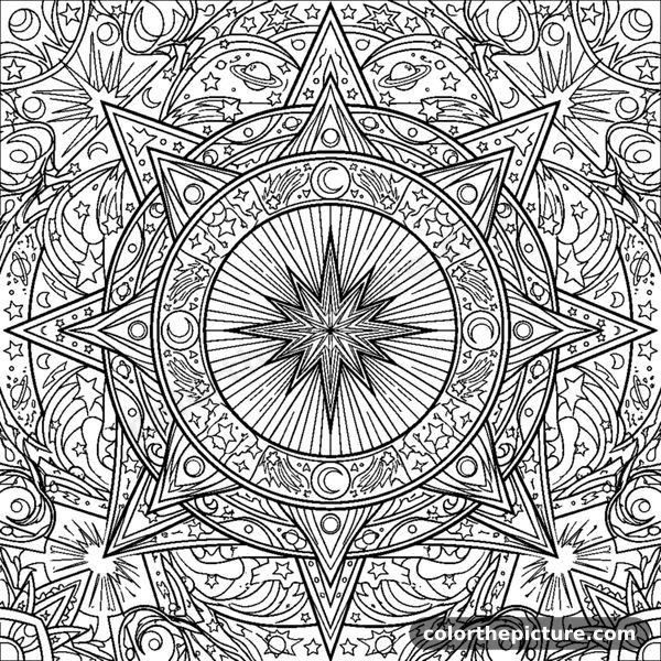 Starburst Mandala coloring page