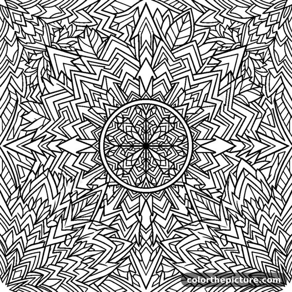 Mandala with Arrow and Zigzag Patterns coloring page