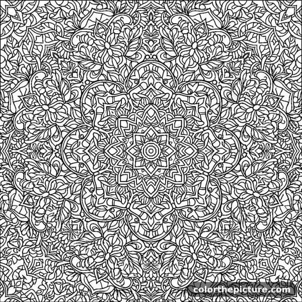 Kaleidoscope Mosaic Mandala coloring page