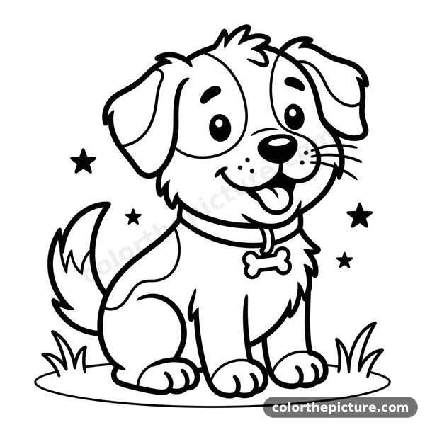 Cute Puppy Coloring Page