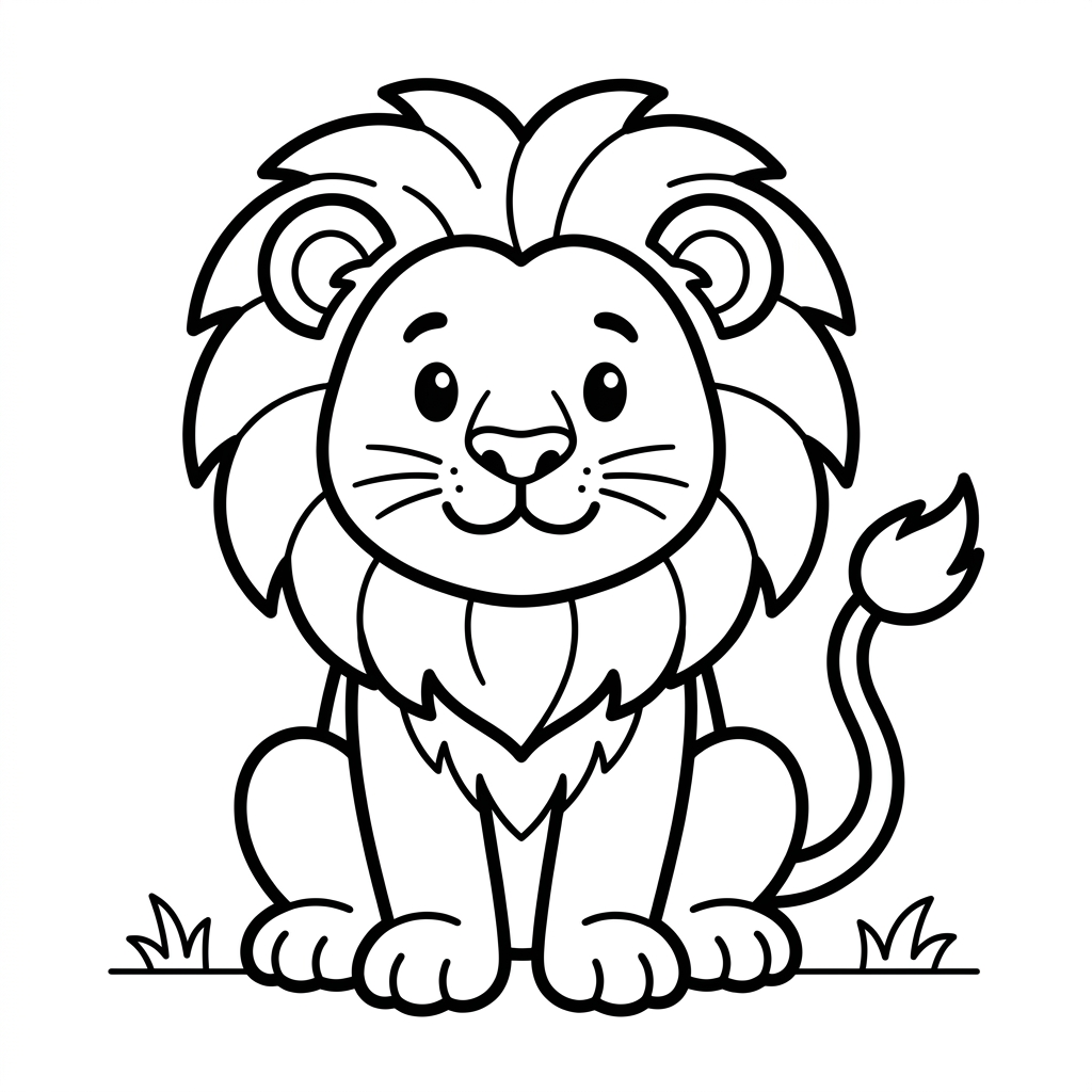 Cute Lion Coloring Page
