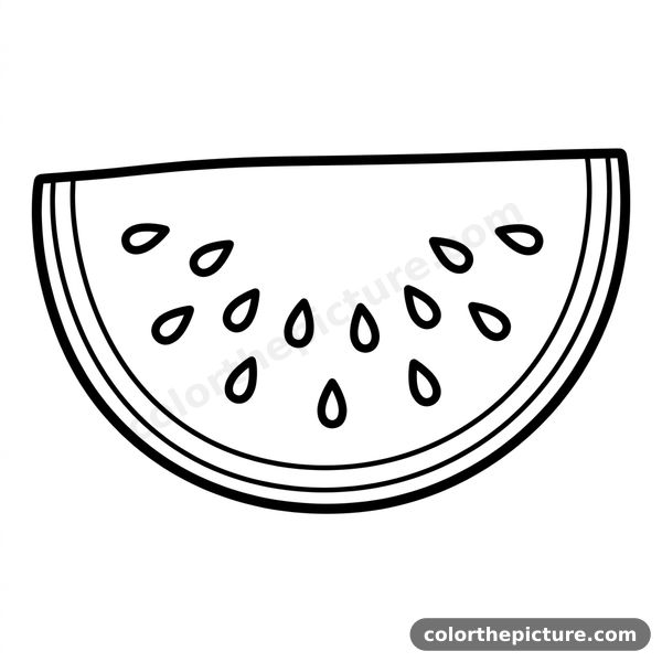 Watermelon Slice Coloring Page