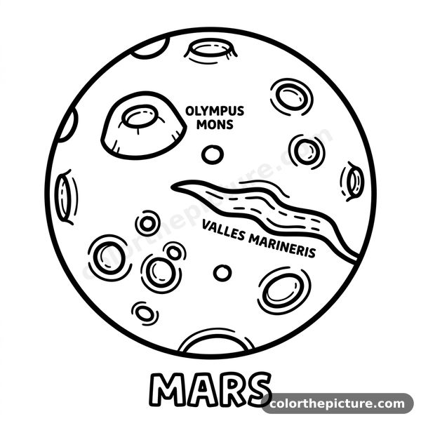 Planet Mars Coloring Page
