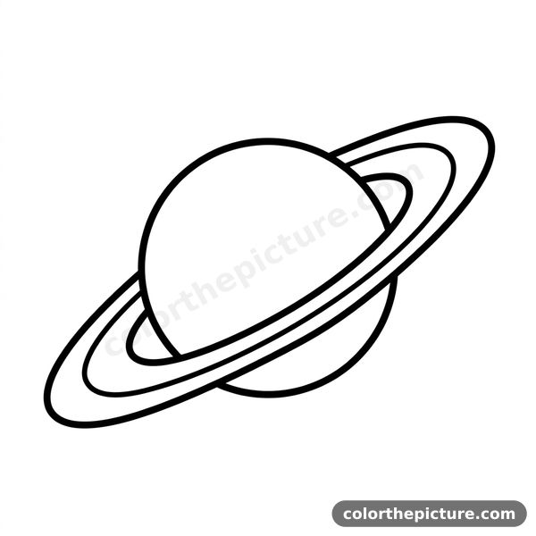 Planet Saturn Coloring Page