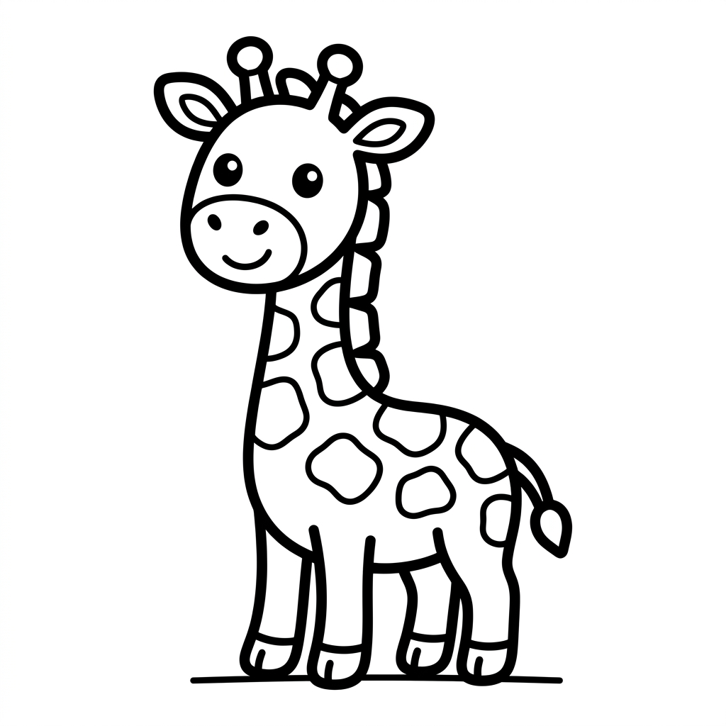 Cute Baby Giraffe Coloring Page