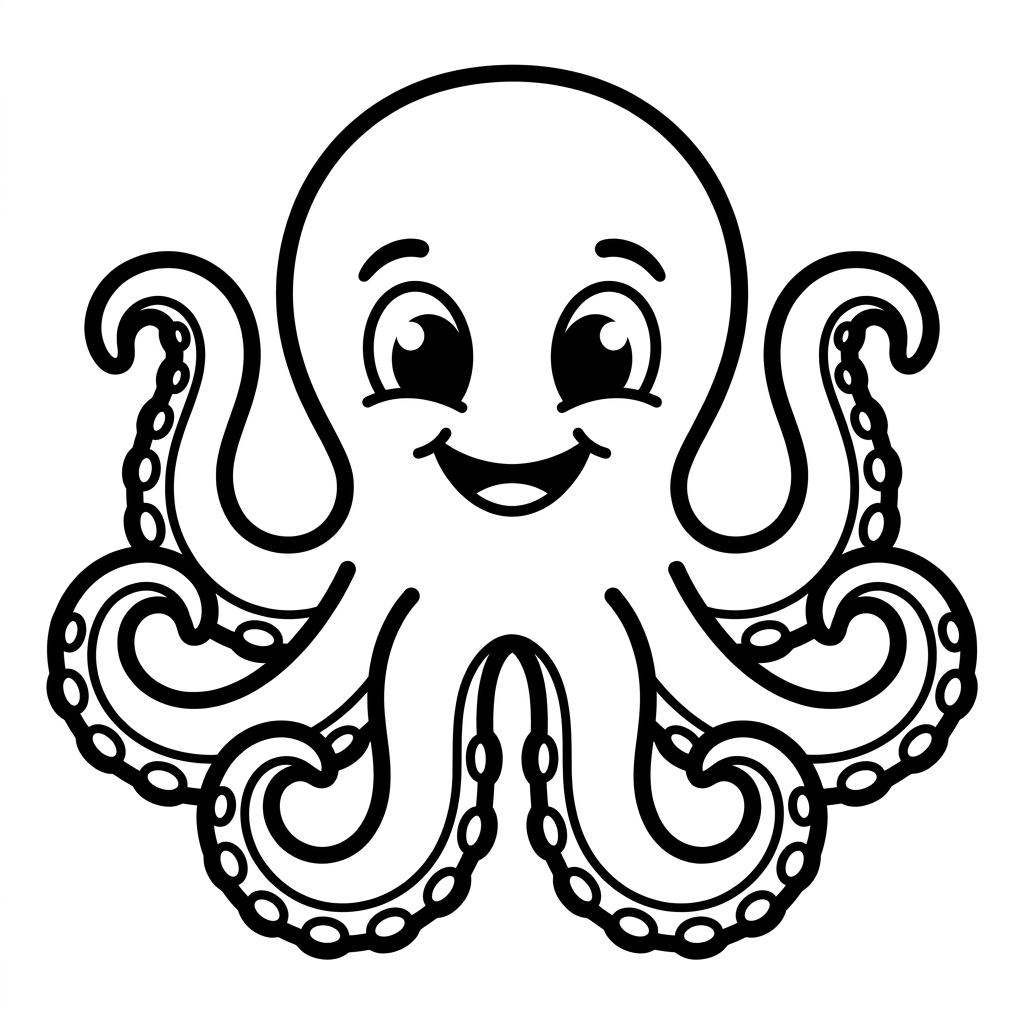 Cute Octopus Coloring Page