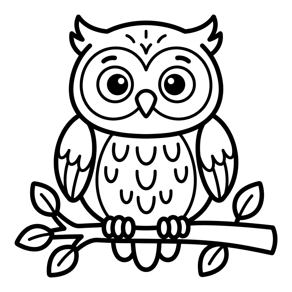 Cute Owlet Coloring Page