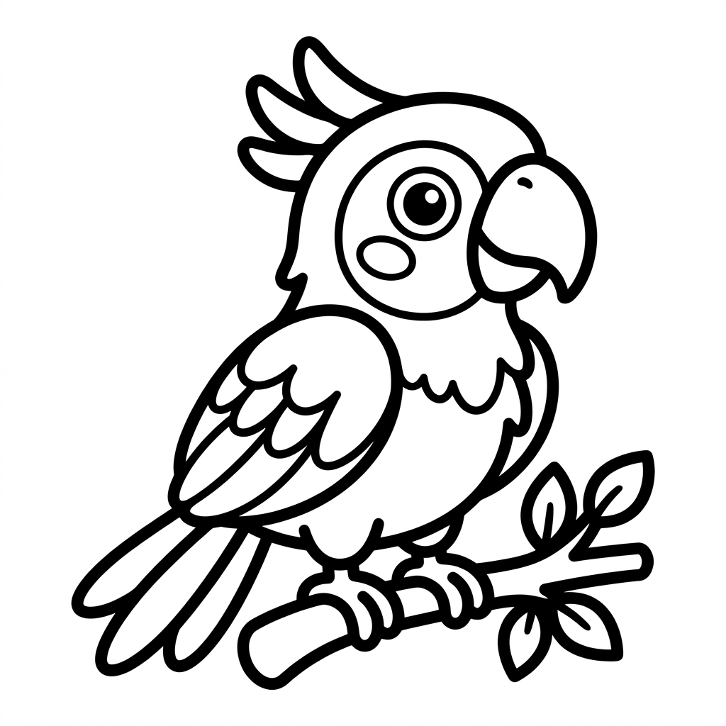 Cute Parrot Coloring Page