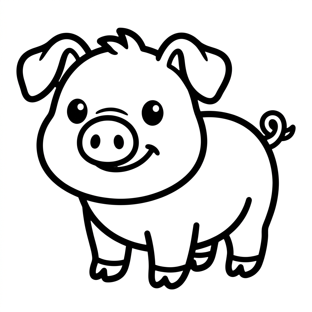 Sweet Piglet Coloring Page