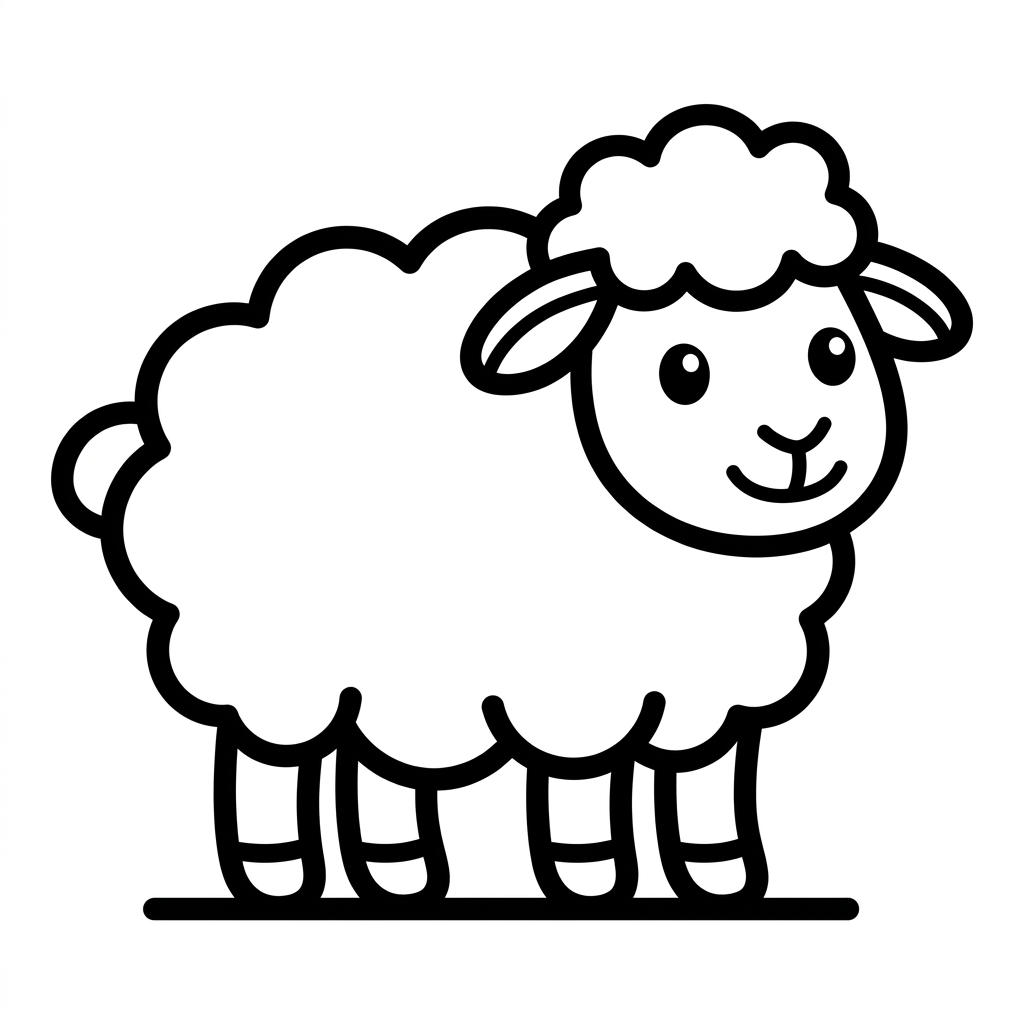 Cute Lamb Coloring Page