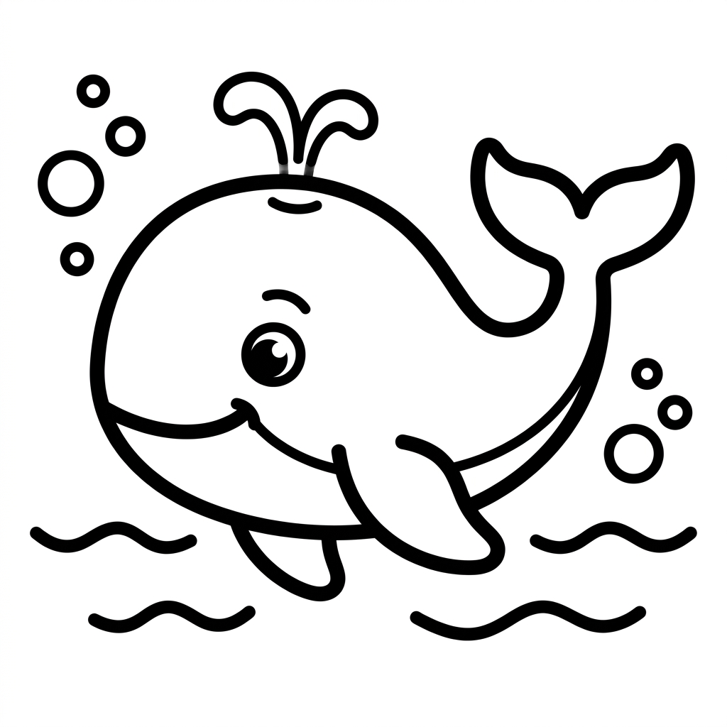 Cute Baby Whale Coloring Page
