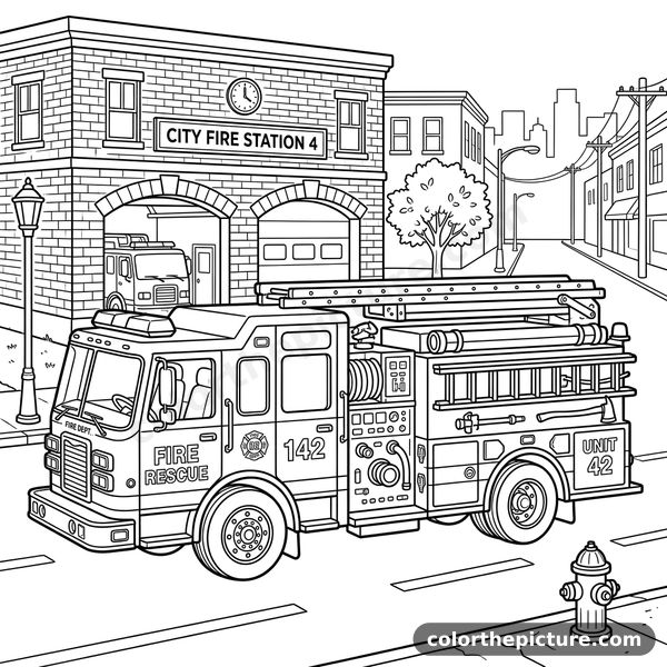 Fire Truck Coloring Page