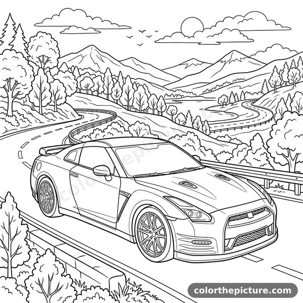 Sports Car Coloring Page