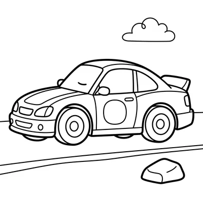 Cute Race Car Coloring Page