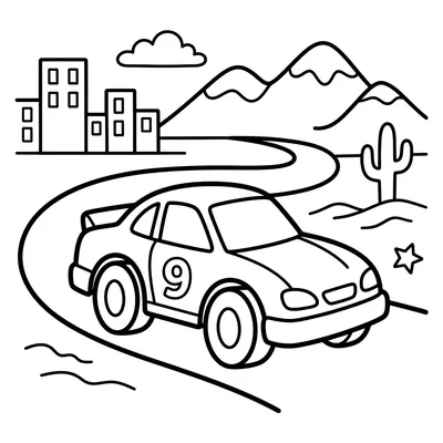 Fast Race Car Coloring Page