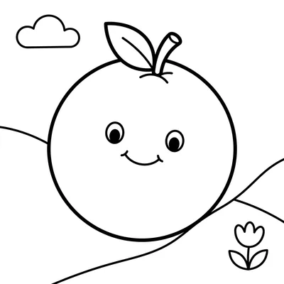 Cute Orange Coloring Page