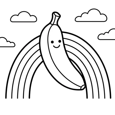 Happy Banana and Rainbow Coloring