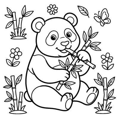 Panda eating bamboo
