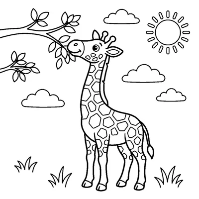 Giraffe reaching up to nibble leaves