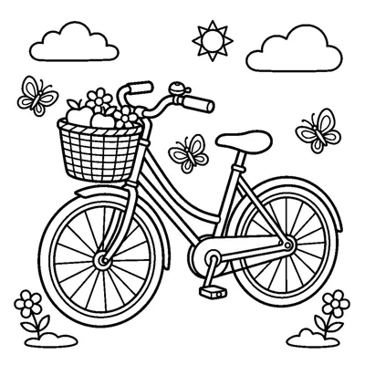 Bicycle with a front basket