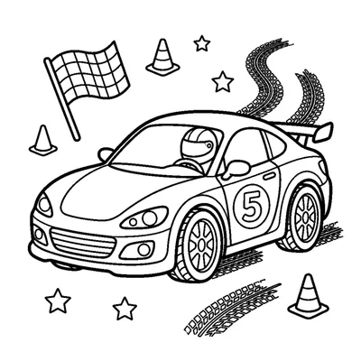 Race car with a number on the door