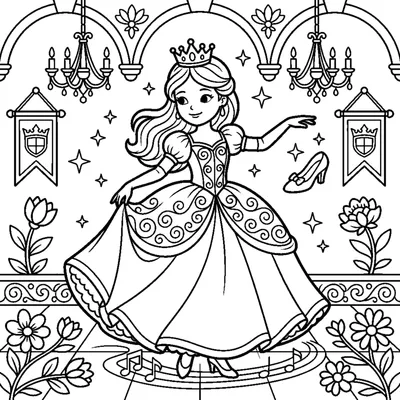 Princess dancing at a royal ball