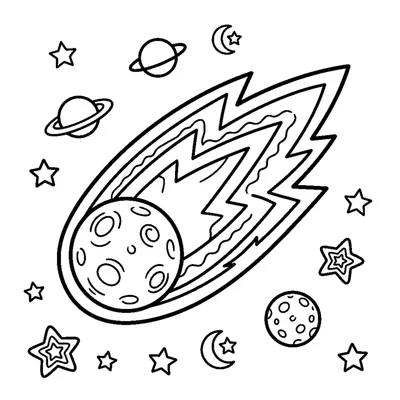 A comet with a long glowing tail