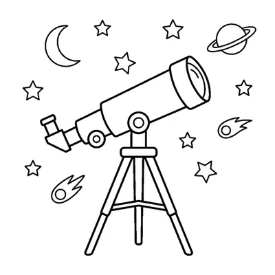 A telescope pointing at the night sky
