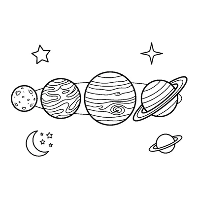 A row of planets in the solar system