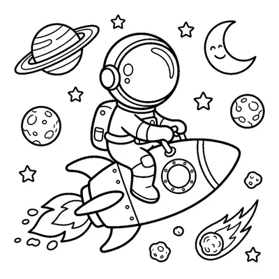 An astronaut riding a small rocket