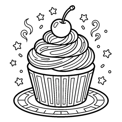 A cupcake with a cherry on top