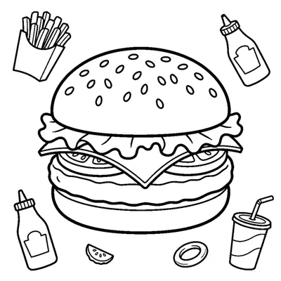 A hamburger with a sesame bun