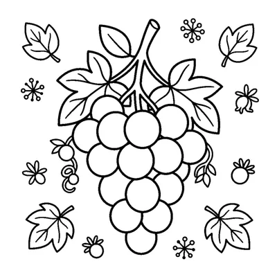 A cluster of grapes on a stem