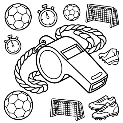 A referee's whistle on a cord