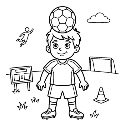 A soccer ball balanced on a player's head