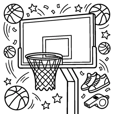 A basketball hoop with a backboard and a hanging net