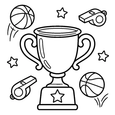 A shiny trophy cup with two handles and a star on the base