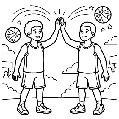 A generic player doing a friendly high-five with a teammate